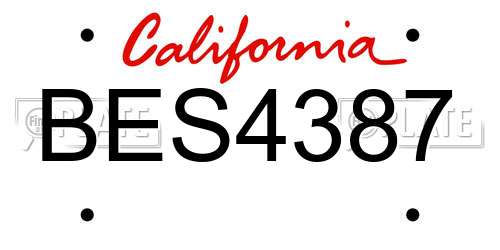 BES4387 California License Plate