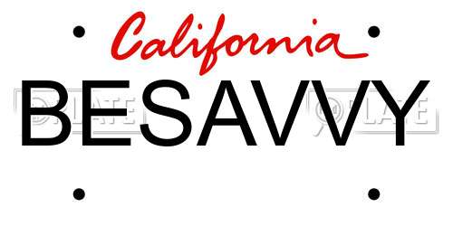 BESAVVY California License Plate