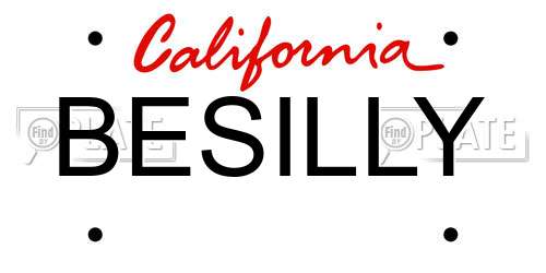 BESILLY California License Plate