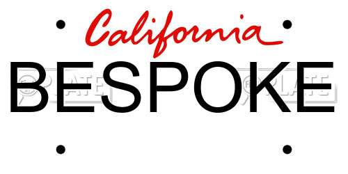 BESPOKE California License Plate