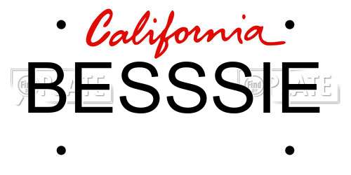 BESSSIE California License Plate