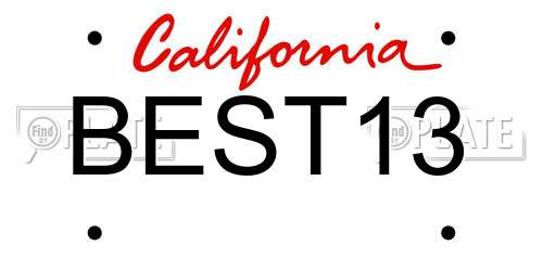 BEST13 California License Plate