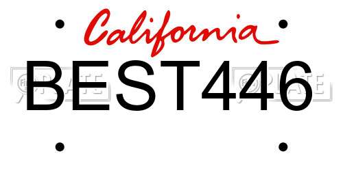 BEST446 California License Plate