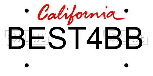 BEST4BB California License Plate