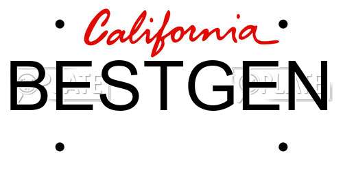 BESTGEN California License Plate