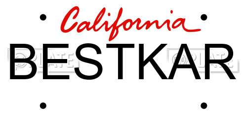 BESTKAR California License Plate