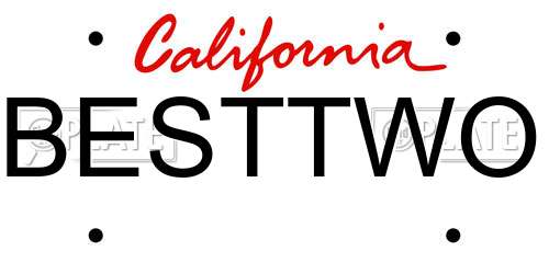 BESTTWO California License Plate