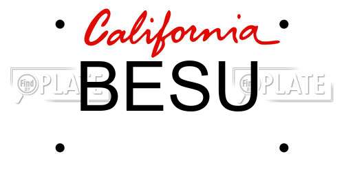 BESU California License Plate