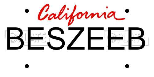 BESZEEB California License Plate
