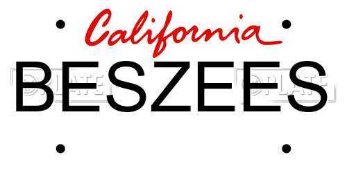 BESZEES California License Plate