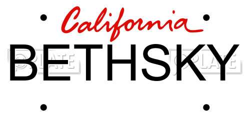BETHSKY California License Plate