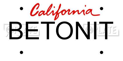BETONIT California License Plate