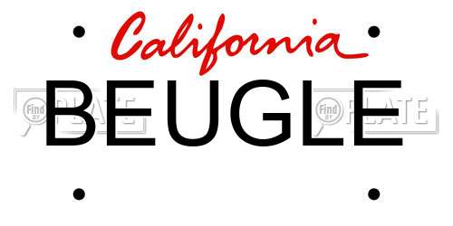 BEUGLE California License Plate