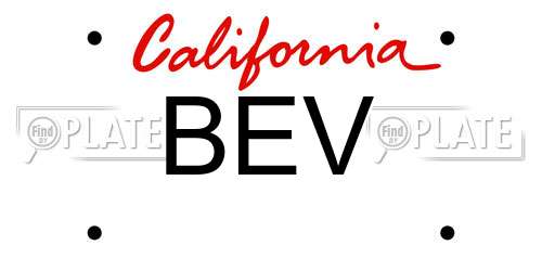 BEV California License Plate