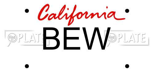 BEW California License Plate