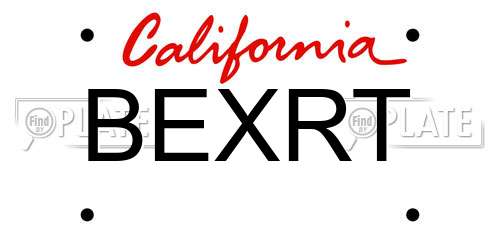 BEXRT California License Plate