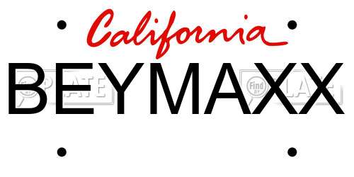 BEYMAXX California License Plate