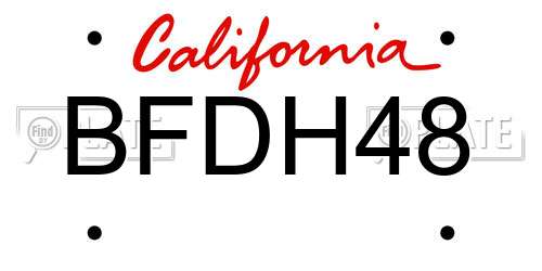 BFDH48 California License Plate