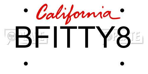 BFITTY8 California License Plate