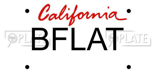 BFLAT California License Plate