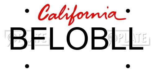 BFLOBLL California License Plate