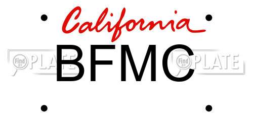 BFMC California License Plate