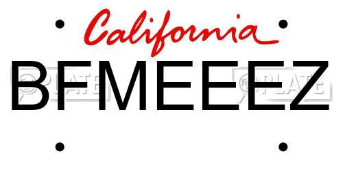 BFMEEEZ California License Plate
