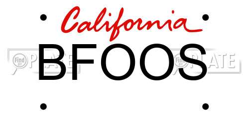 BFOOS California License Plate