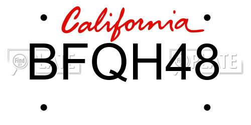 BFQH48 California License Plate