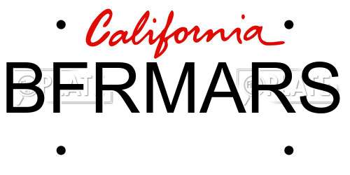 BFRMARS California License Plate