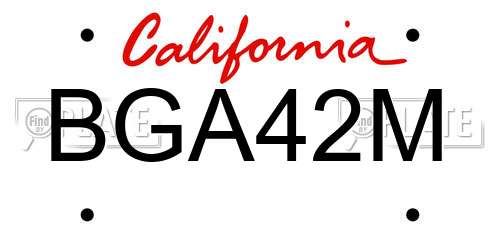BGA42M California License Plate
