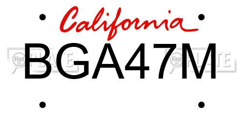 BGA47M California License Plate