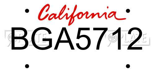 BGA5712 California License Plate