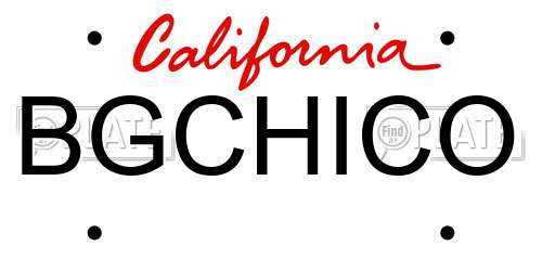BGCHICO California License Plate