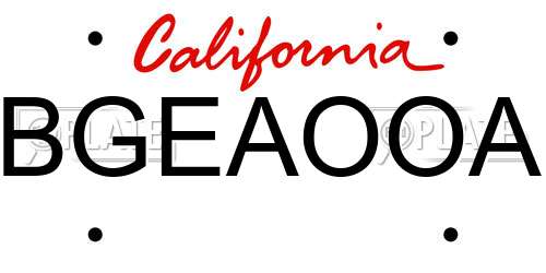 BGEAOOA California License Plate