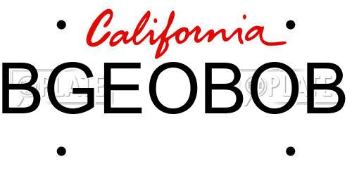 BGEOBOB California License Plate