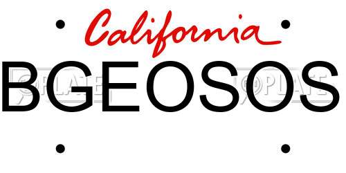 BGEOSOS California License Plate