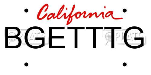 BGETTTG California License Plate