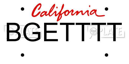 BGETTTT California License Plate