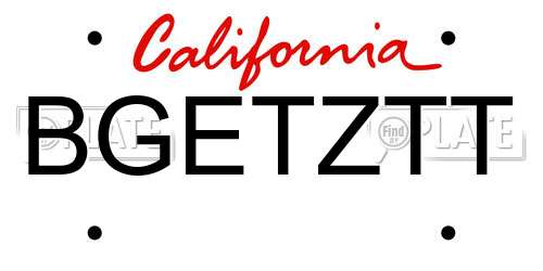 BGETZTT California License Plate