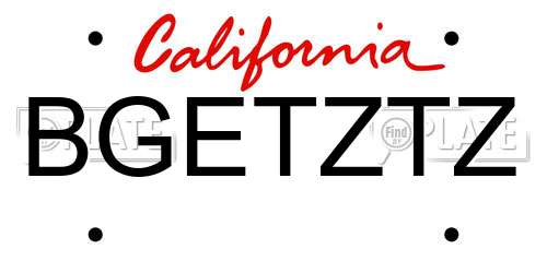 BGETZTZ California License Plate