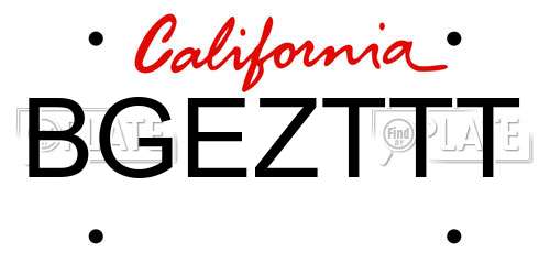 BGEZTTT California License Plate