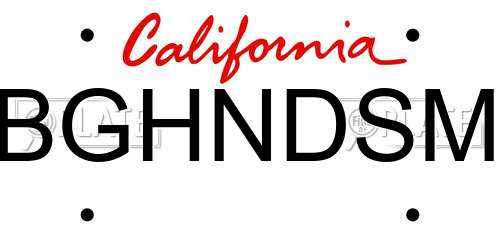 BGHNDSM California License Plate