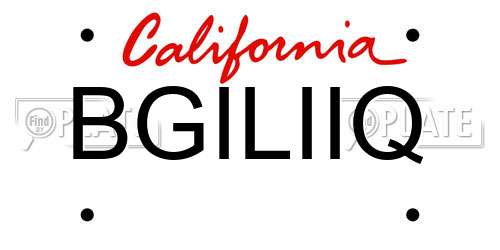 BGILIIQ California License Plate