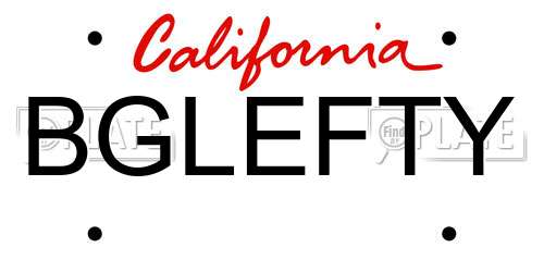 BGLEFTY California License Plate