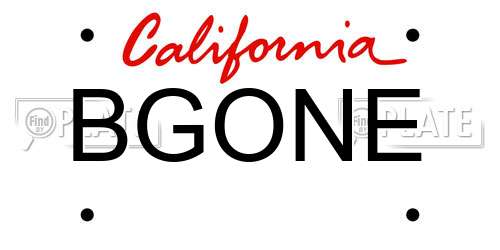 BGONE California License Plate