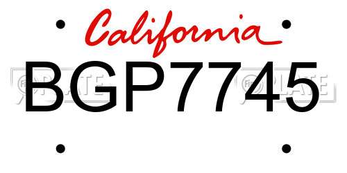BGP7745 California License Plate