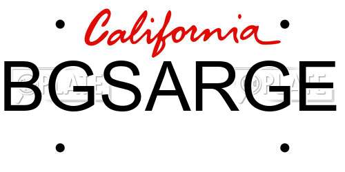 BGSARGE California License Plate