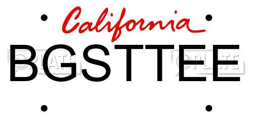 BGSTTEE California License Plate