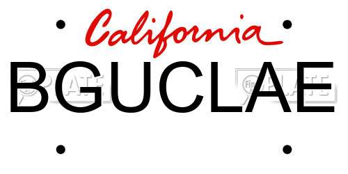 BGUCLAE California License Plate